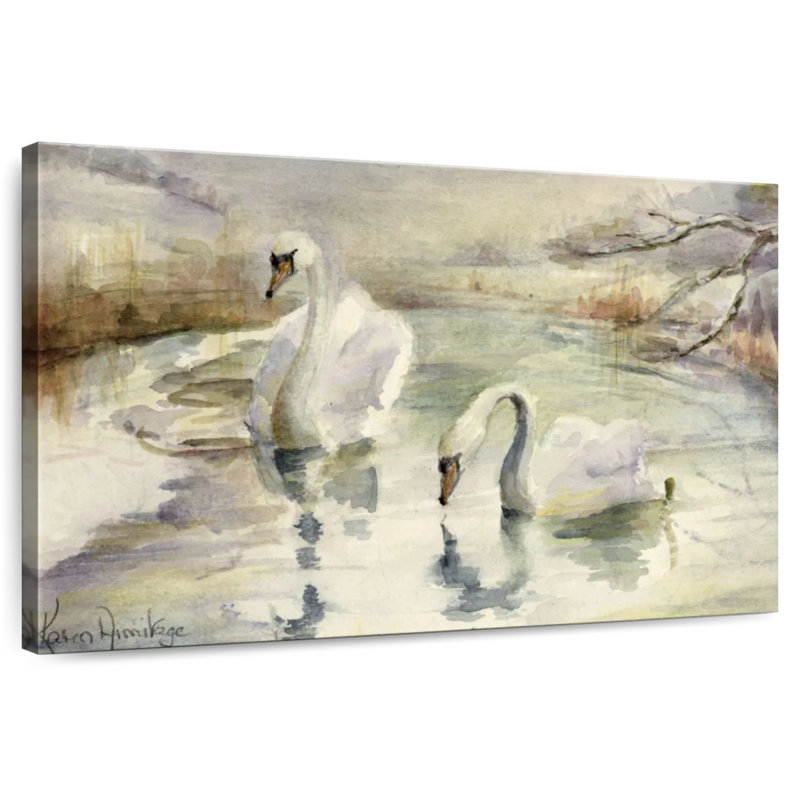 Cygnes en hiver, H 20 po x l 30 po