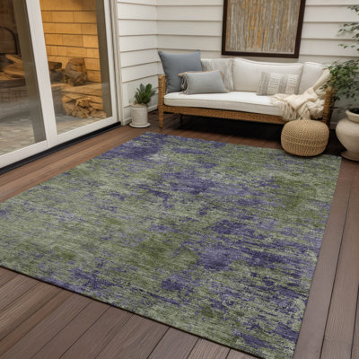 Tapis olive intérieur / extérieur lavable à la machine Christain ACN1360