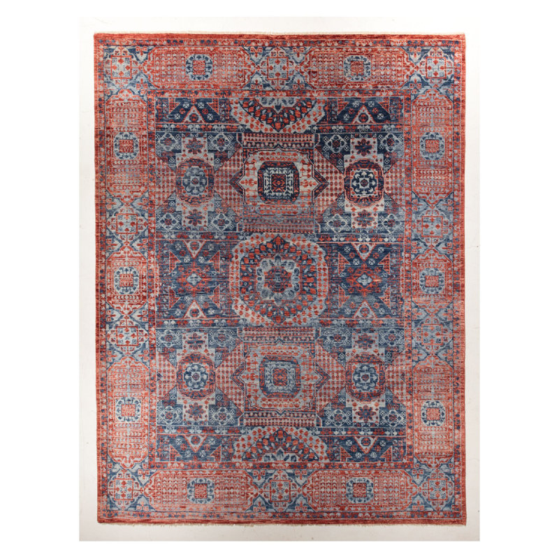 Handmade Cotton and Wool Oriental Area Rug