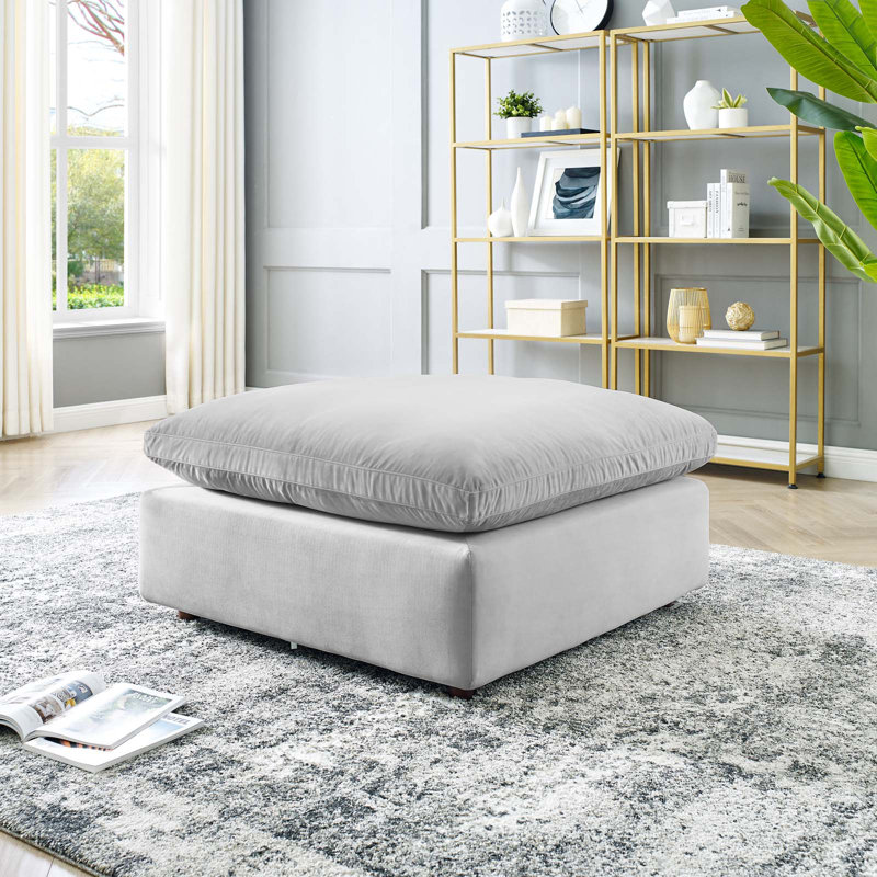 Repose-pieds Modway Commix, Velours gris clair