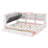 Full Size Platform Bed Daybed With L-Shaped Storage Shelves And Upholstered Headboard, 2 Drawers And Rotatable Storage Board-1492336794