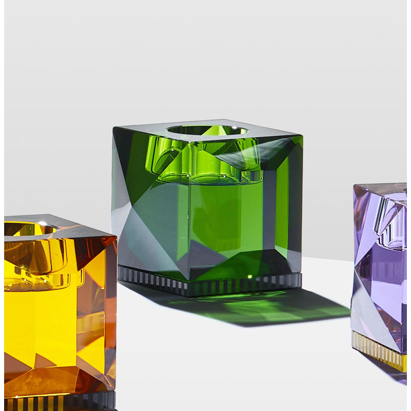 Ophelia Tealight Candle Holder, Green/Black