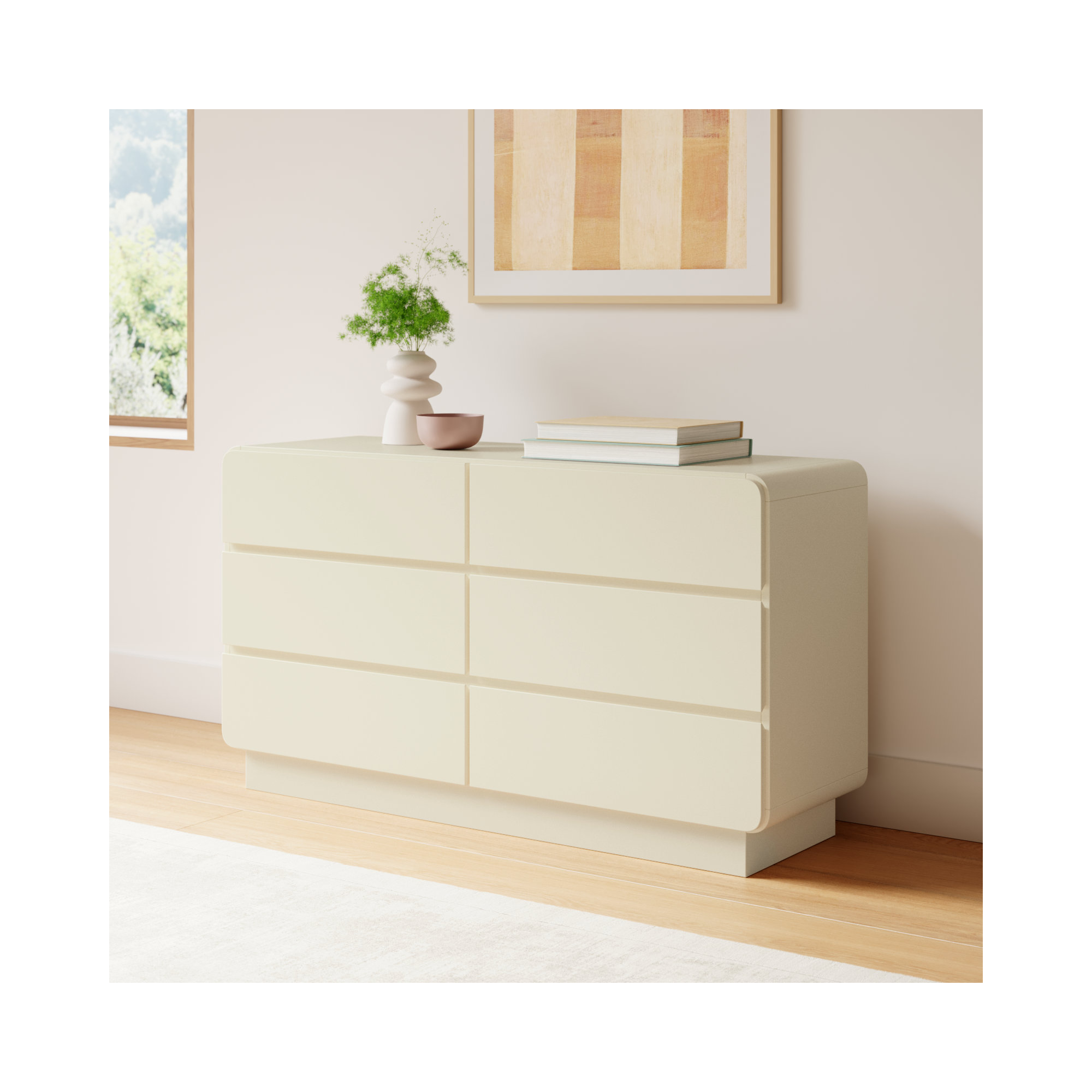 Marguerite 6 - Drawer Dresser, Cream