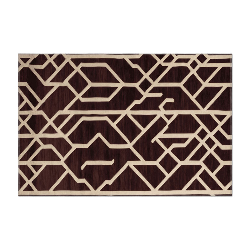 Tapis brun intérieur et extérieur Trellis, Rectangulaire 8 pi x 10 pi