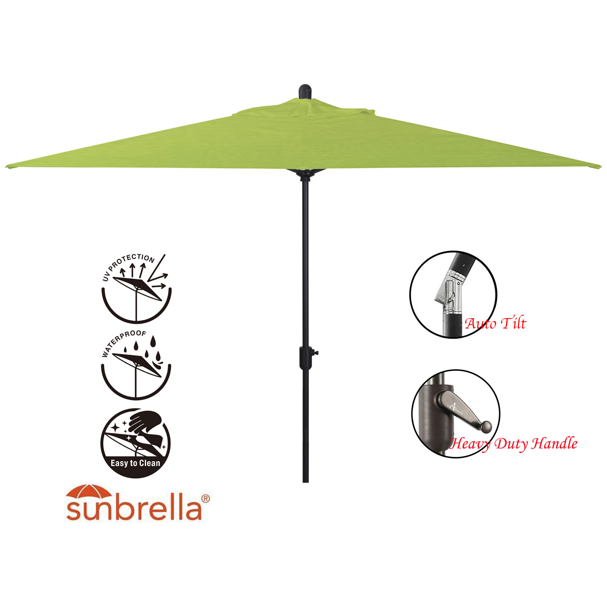 Olivier 116.7'' Outdoor Umbrella, Canvas Macaw Sunbrella® Canvas, Antique Bronze