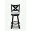 2 tabourets de pub pivotants 2 po à hauteur de comptoir avec siège rembourré en tissu et repose-pieds en bois noir / colombe