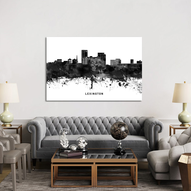 Lexington Skyline Black & White - Wrapped Canvas Print, 152.5 cm H x 101.5 cm W