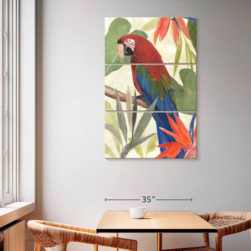 Brampt Tropical Parrot Composition III, 65" H x 42" W