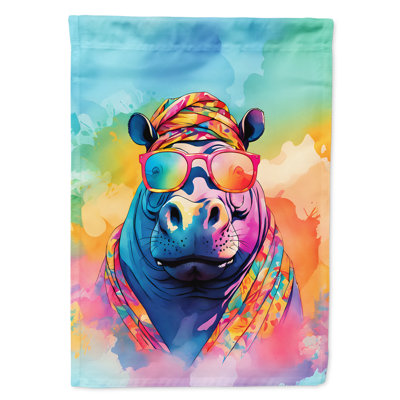 Drapeau de maison hippopotame hippie
