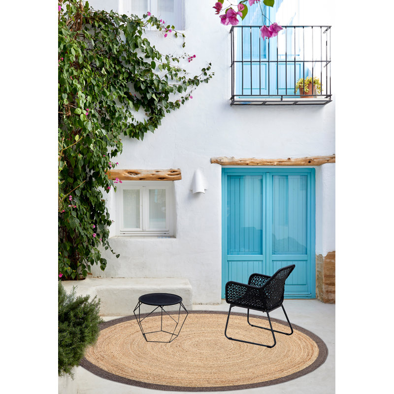 Round Mingus Geometric Hand Woven Area Rug, Round 200cm