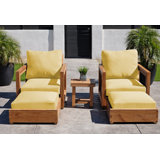 Chatsworth Outdoor 5 - Piece Teak Conversation Set