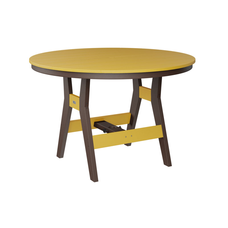 Berlin Gardens Harbor 60″ Round Counter Height Table, Chocolate Brown, 35.5" H x 48" W x 48" D, Sunburst Yellow