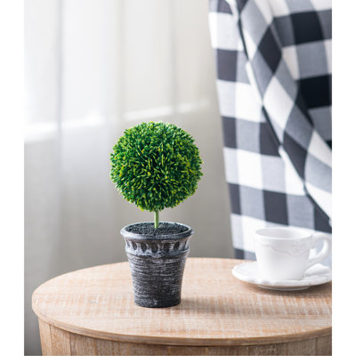 Of Mini Faux Topiaries In Black Pots, 9.5" Size, Deep , For Bathroom & Kitchen With 8X4x9.5", Add Character To Your Room
