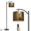 Lampe sur pied à arc avec abat-jour réglable Whitetail Deer Autumn Leaves Forest