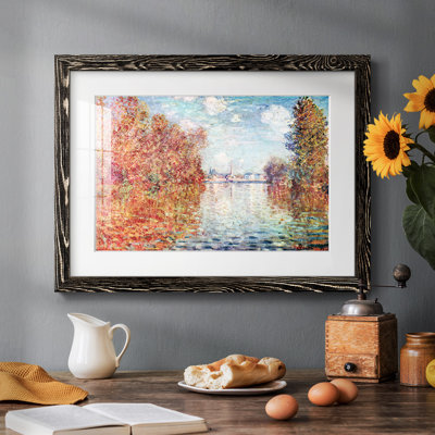 «Autumn in Argenteuil» par Monet, reproduction encadrée rustique avec tableau mat