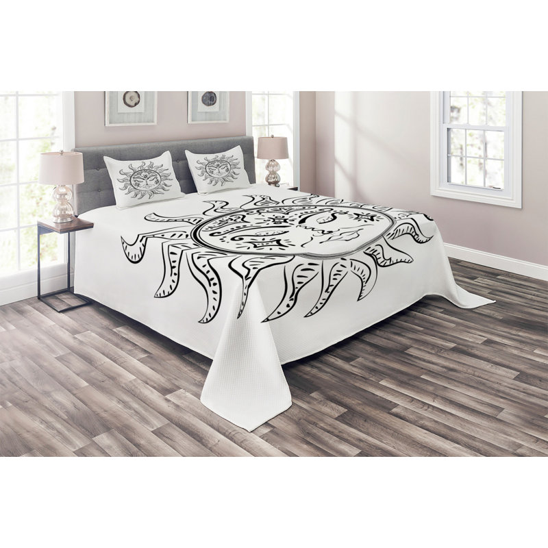 Polyester Coverlet, King Bedspread + 2 Shams