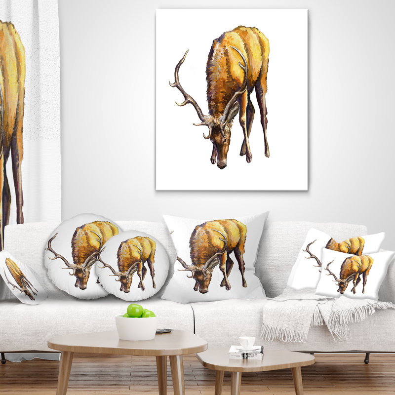Coussin mâle à imprimé animal cerf