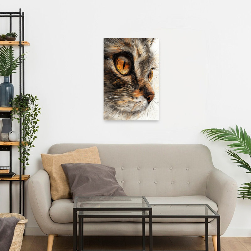 Art mural Intense Feline Gaze, H 24 po x l 16 po