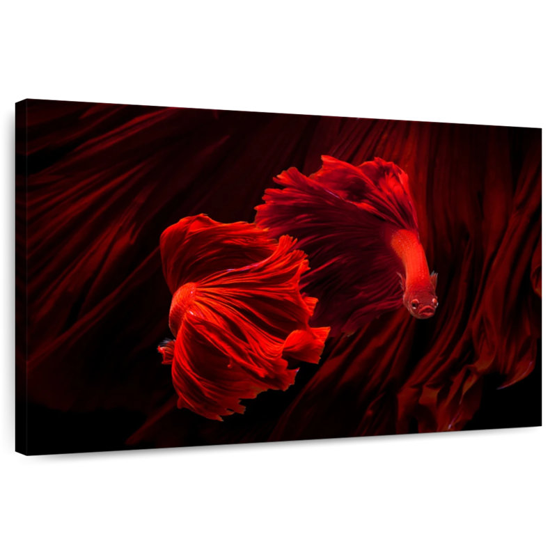 Brampt Fiery Red Betta Fish, 20" H x 30" W