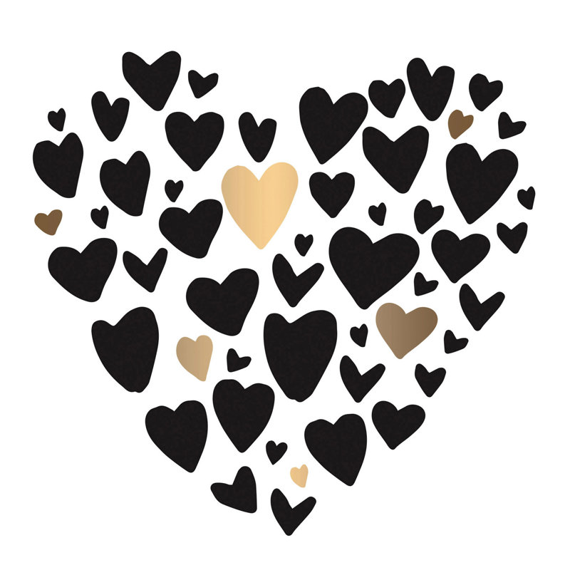 Serviettes en papier coeurs jetables Roehl
