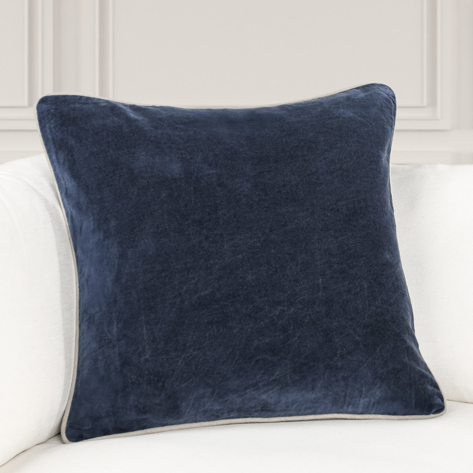 Goodall Throw Pillow, Navy, Square 22"