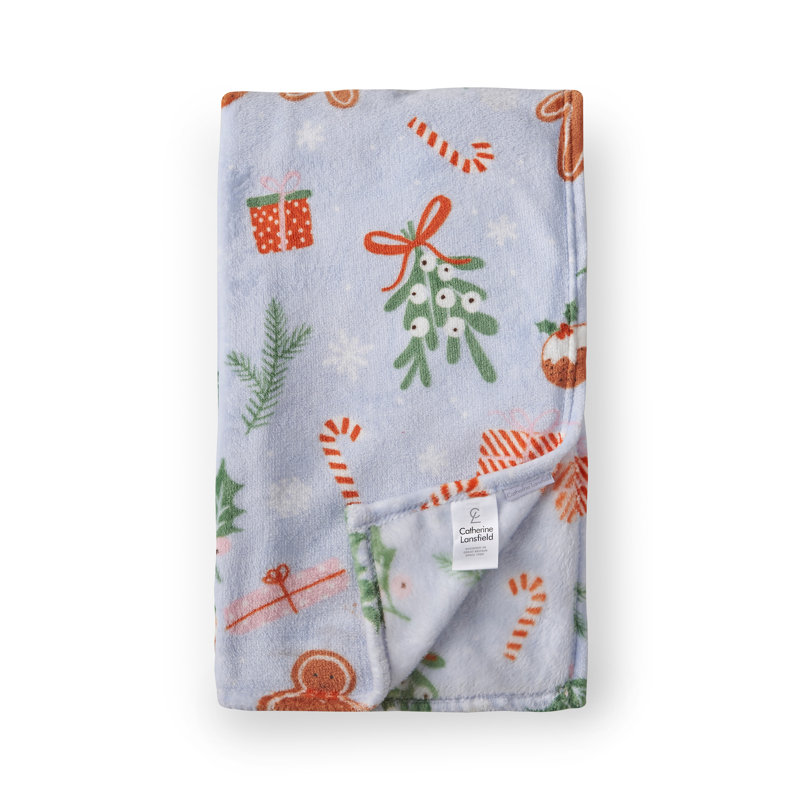 Christmas Gingerbread Cosy Fleece Blanket Throw
