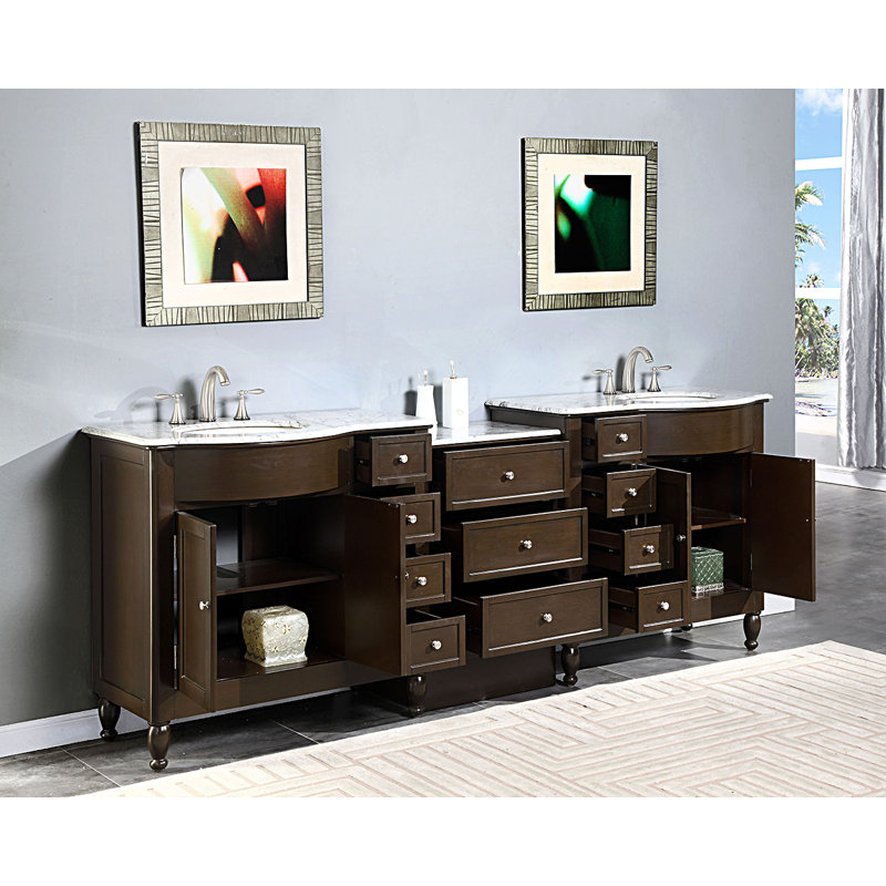 Ensemble de meuble-lavabo de salle de bain double 95 po Davian