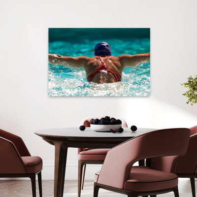 Rear View Of A Woman Swimming The Butterfly Stroke In A Swimming Pool Bainbridge Island Washington State Usa Contemporary Butterfly Art
