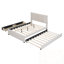 Lit plateforme tapissier double avec 2 tiroirs et 1 lit gigogne simple-380883332