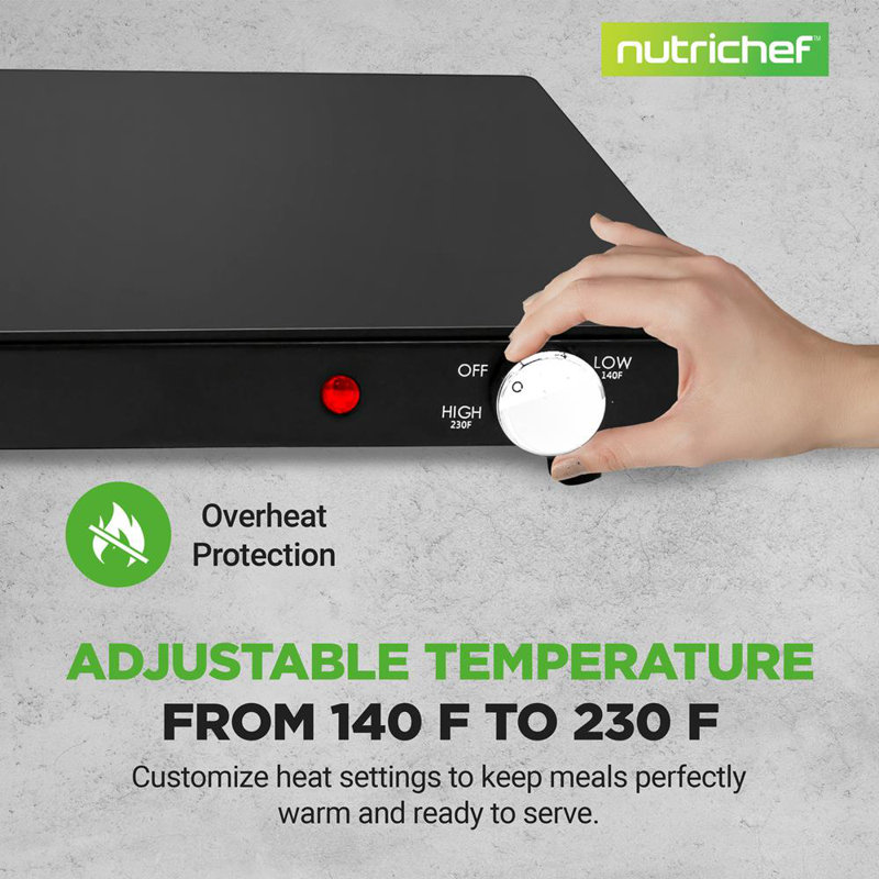 Plateau chauffant électrique - Plat chaud avec contrôle de la température réglable idéal pour les buffets, les restaurants, les fêtes, les événements et les dîners à la maison