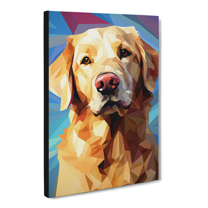 Golden Retriever Cubism No.2 - Print, 50cm H x 35cm W x 3cm D