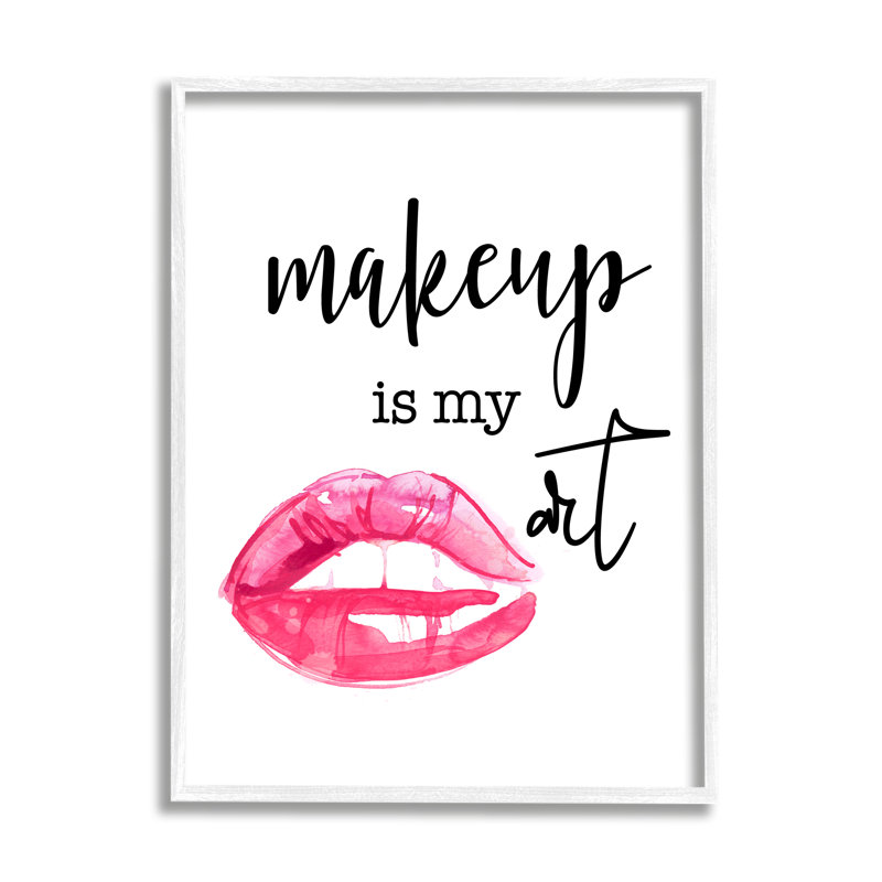 Maquillage est mon art Glam Lips Style par Daniela Santiago - cadre flottant, impression sur toile