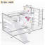 Lit superposé simple en métal avec panier de basketball, anneaux de traction, mur d'escalade, bibliothèque et glissoire-125179410-133462180