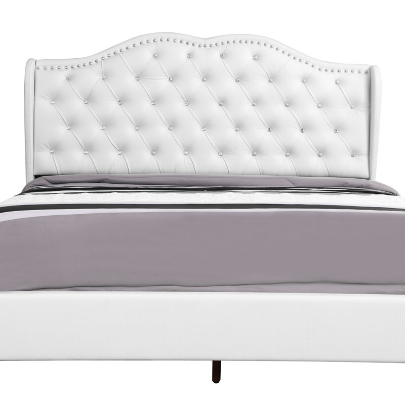 Stylish Transitional Full Bed In White