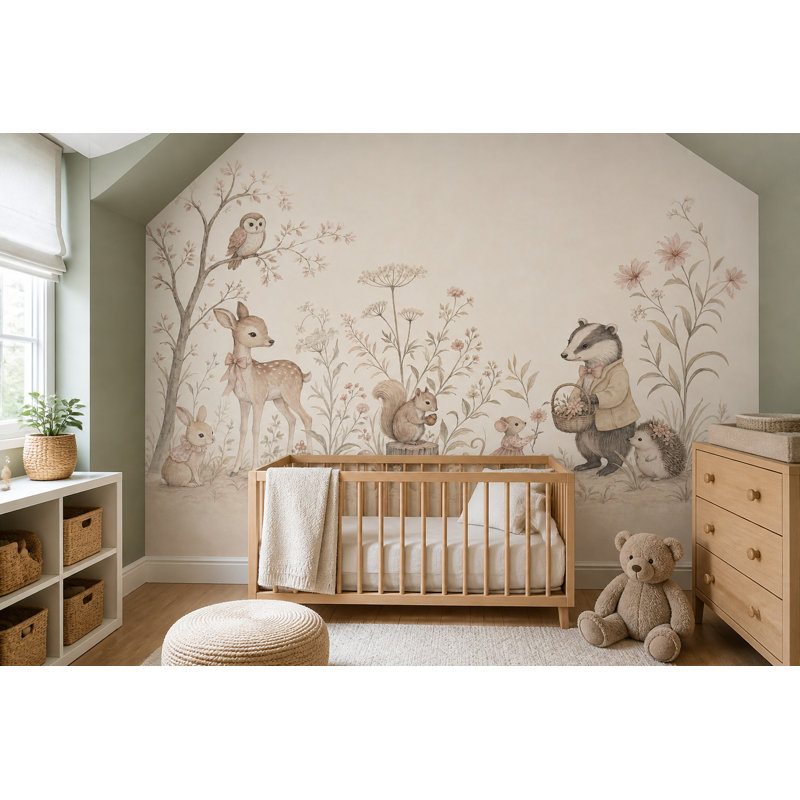 Papier peint fantaisiste forêt enchantée, 120 po x 96 po, Peler et coller