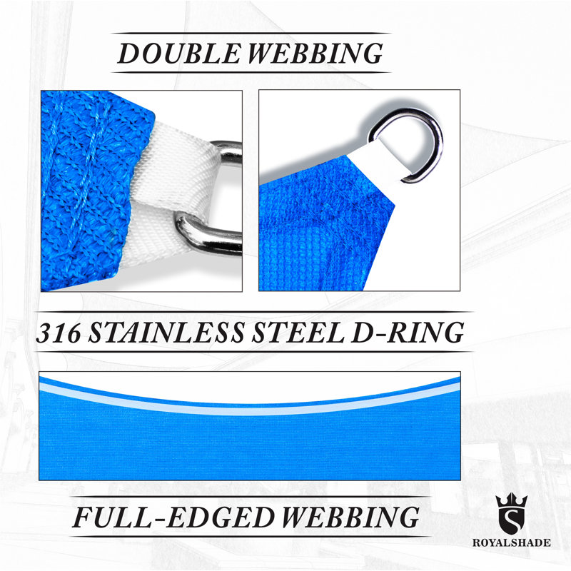 10' x 13' Blue Polyethylene Rectangle Sun Shade Sail