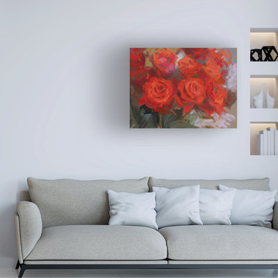 «Christine Debrosky Crimson Roses», art sur toile