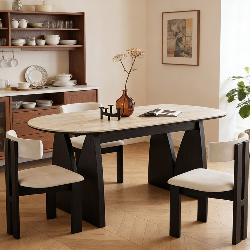 Table de salle à manger de style français rétro, H 29,53 po x L 70,87 po x l 31,5 po