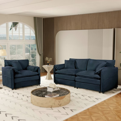 Ensemble de fauteuils de canapé et de causeuse 2 pièces Deep Siège