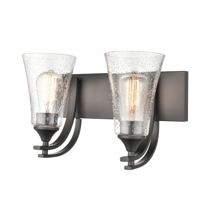 Éclairage de salle de bain à intensité variable 2 lumières Wilma, Noir mat