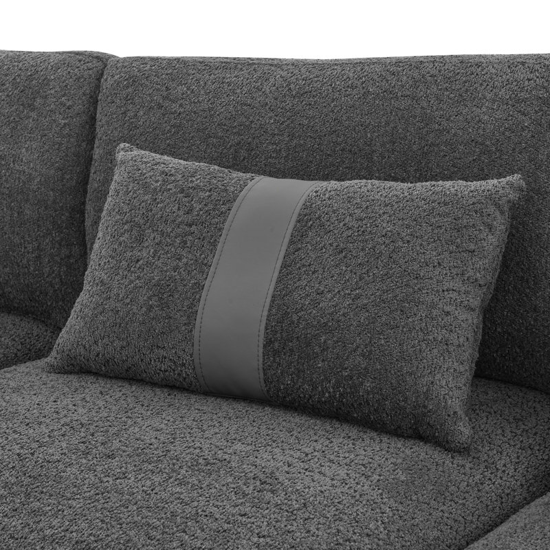 Canapé modulaire Luxecloud, Gris bouclé / polyester