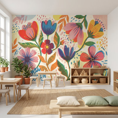 Papier peint floral, Bohème rétro