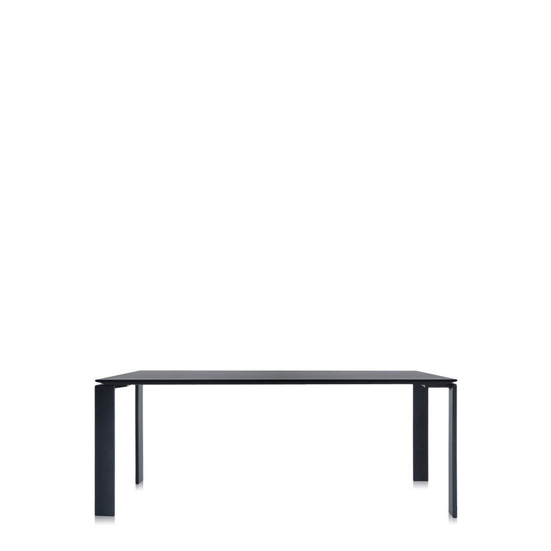Four Dining Table, 28" H x 62" W x 31" D, Black