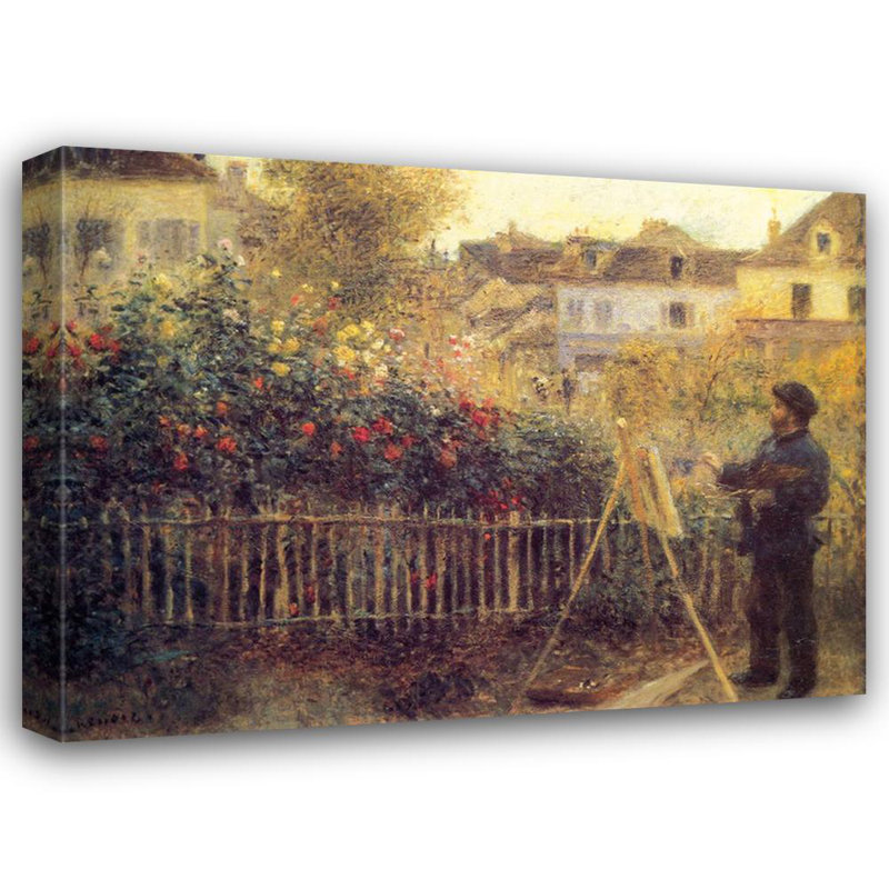 Monet peignant dans son jardin, H 18 po x l 24 po