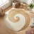 Jute Two Tone Spiral Pattern Round Mat