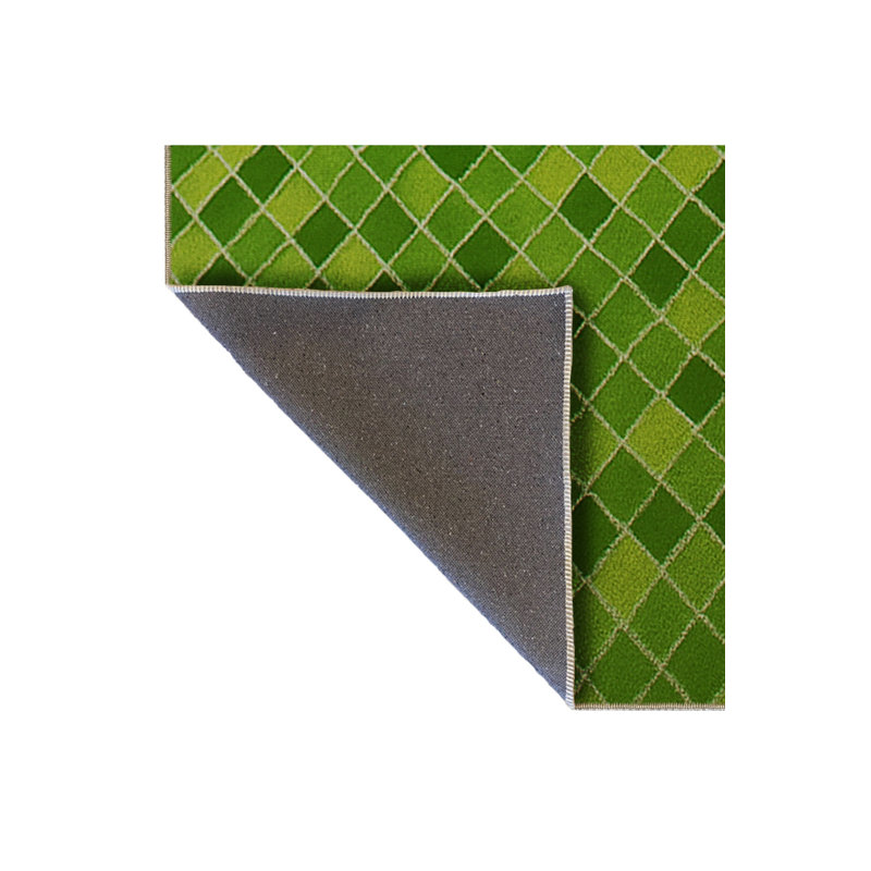 Tapis vert tissé à carreaux lavables Mosso, 3'11" x 5'11"