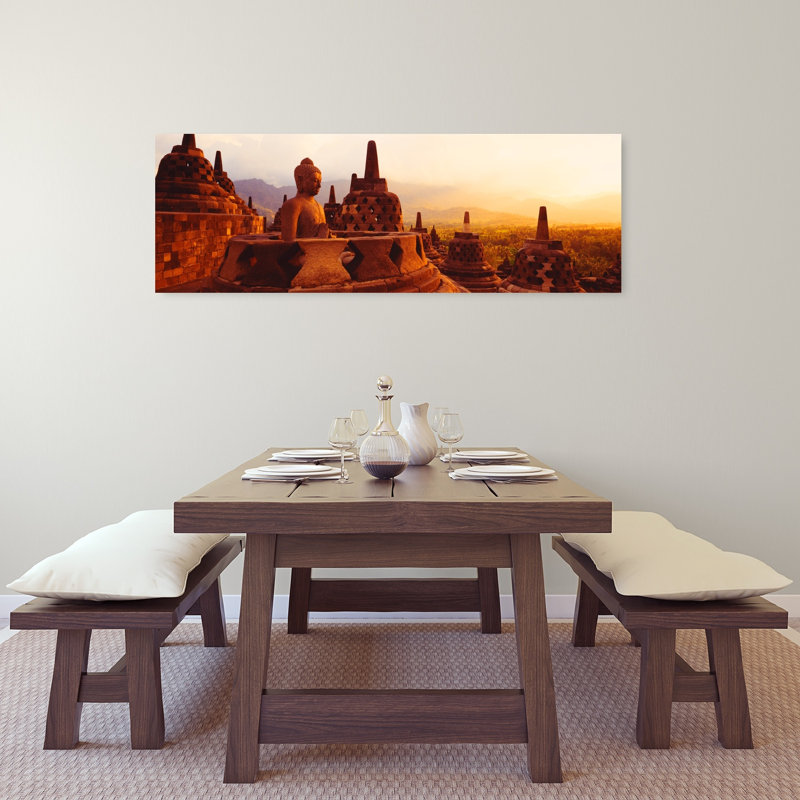 Borobudur, temple bouddhiste de Java, Indonésie, H 16 po x l 48 po