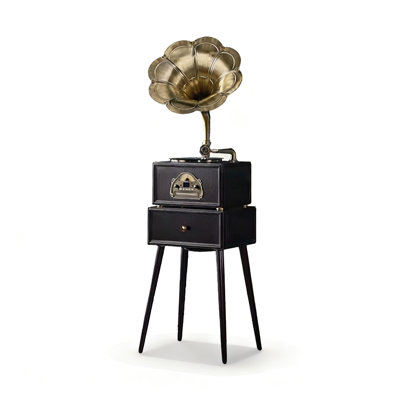 Modern Luxury French Retro Gramophone: Horn Vinyl Player & Decor