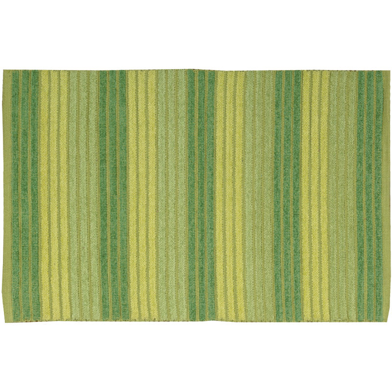 Sahrad Striped Outdoor Doormat, 20" H x 33" W x 0.4" D, Green