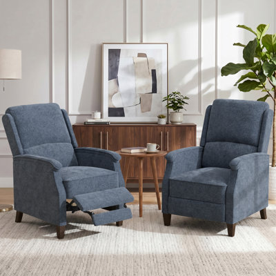 Upholstered Push-Back Manual Single Recliner Chair for Living Room